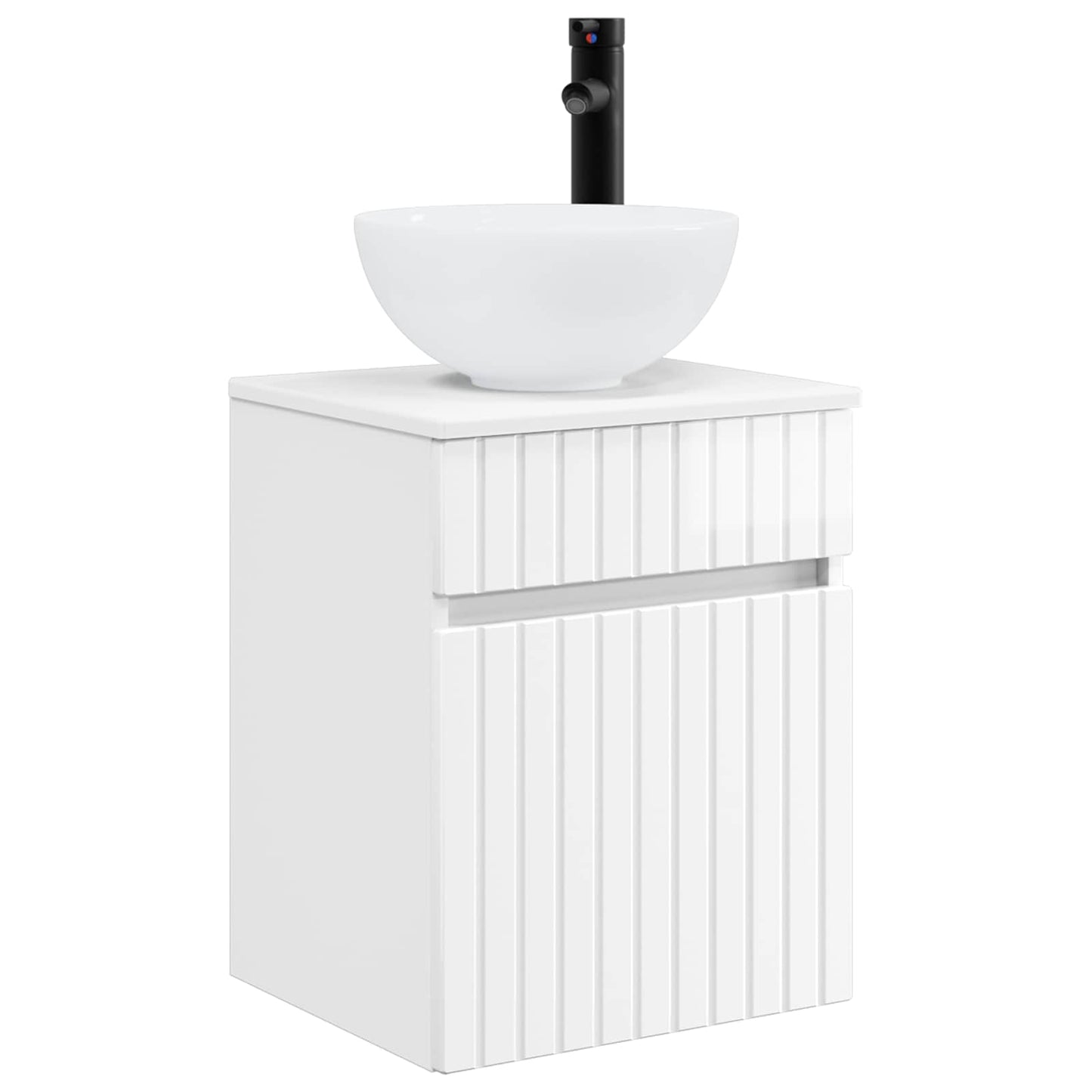 Vegghengt servantkommode Høgglans hvit 39 x 35 x 63 cm