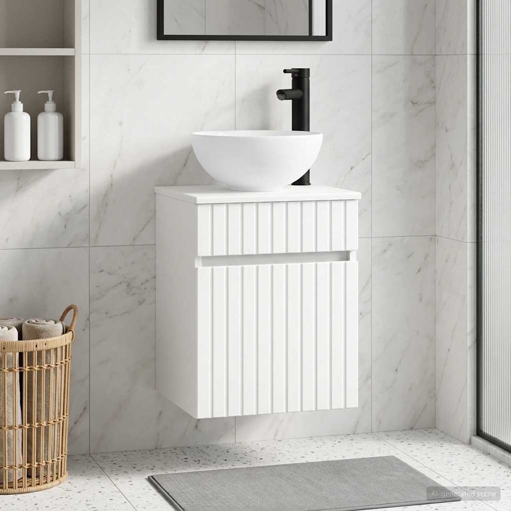 Vegghengt servantkommode Hvit 39 x 41 x 64,5 cm Konstruert tre