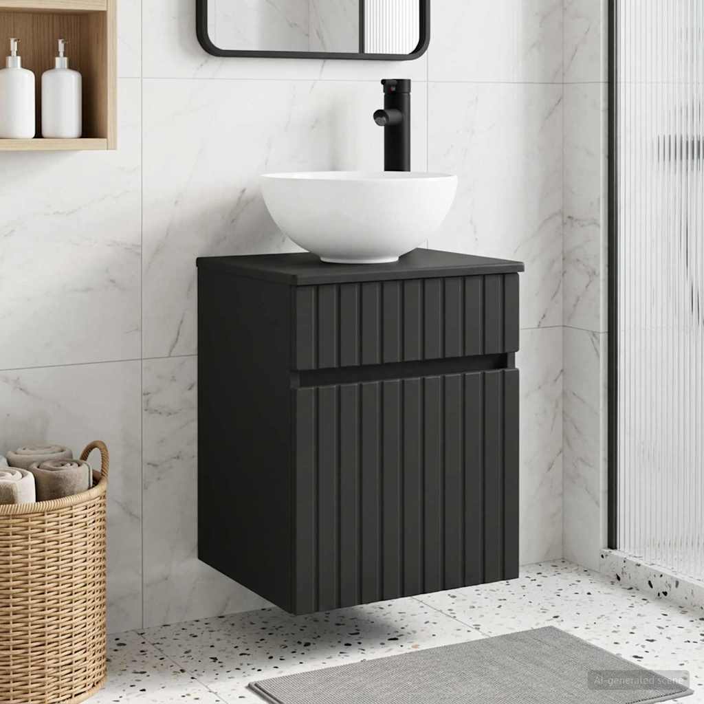 Vegghengt servantkommode Svart 39 x 41 x 64,5 cm Konstruert tre