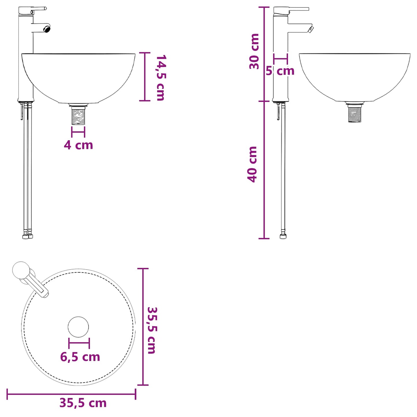 Vegghengt servantkommode Svart 39 x 41 x 64,5 cm Konstruert tre