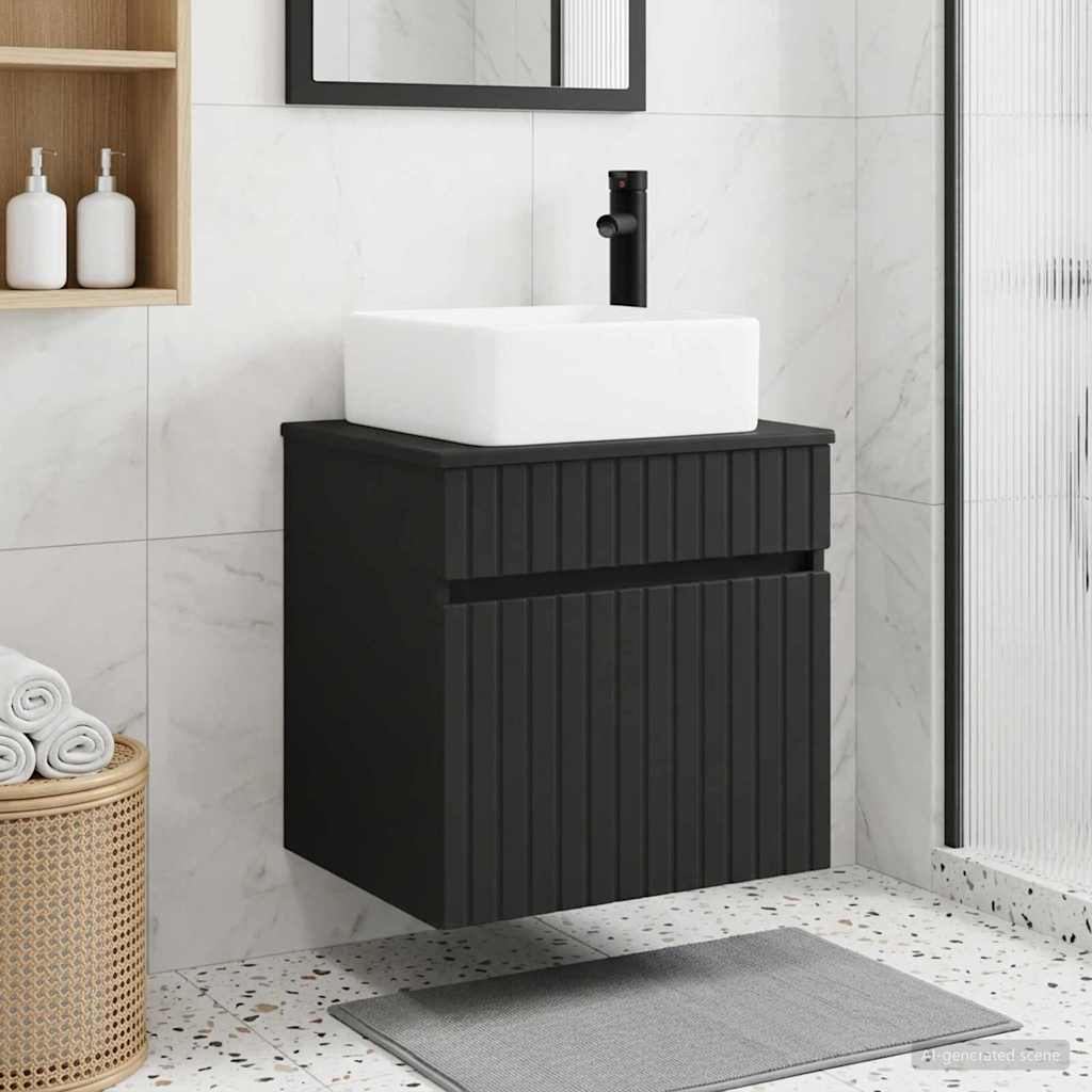 Vegghengt servantkommode Svart 49 x 41 x 63 cm Konstruert tre
