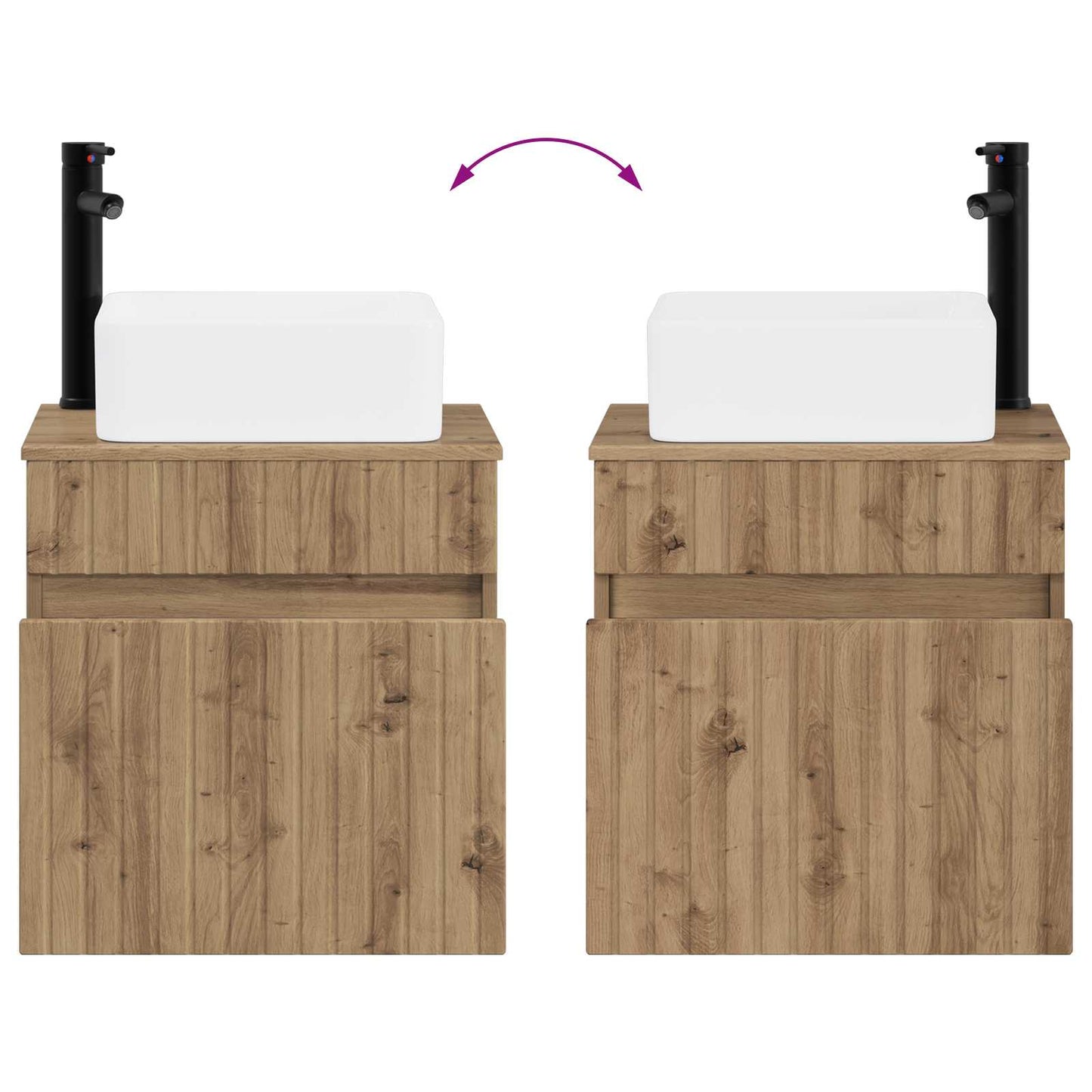 Vegghengt servantkommode Artisan eik 49 x 41 x 63 cm