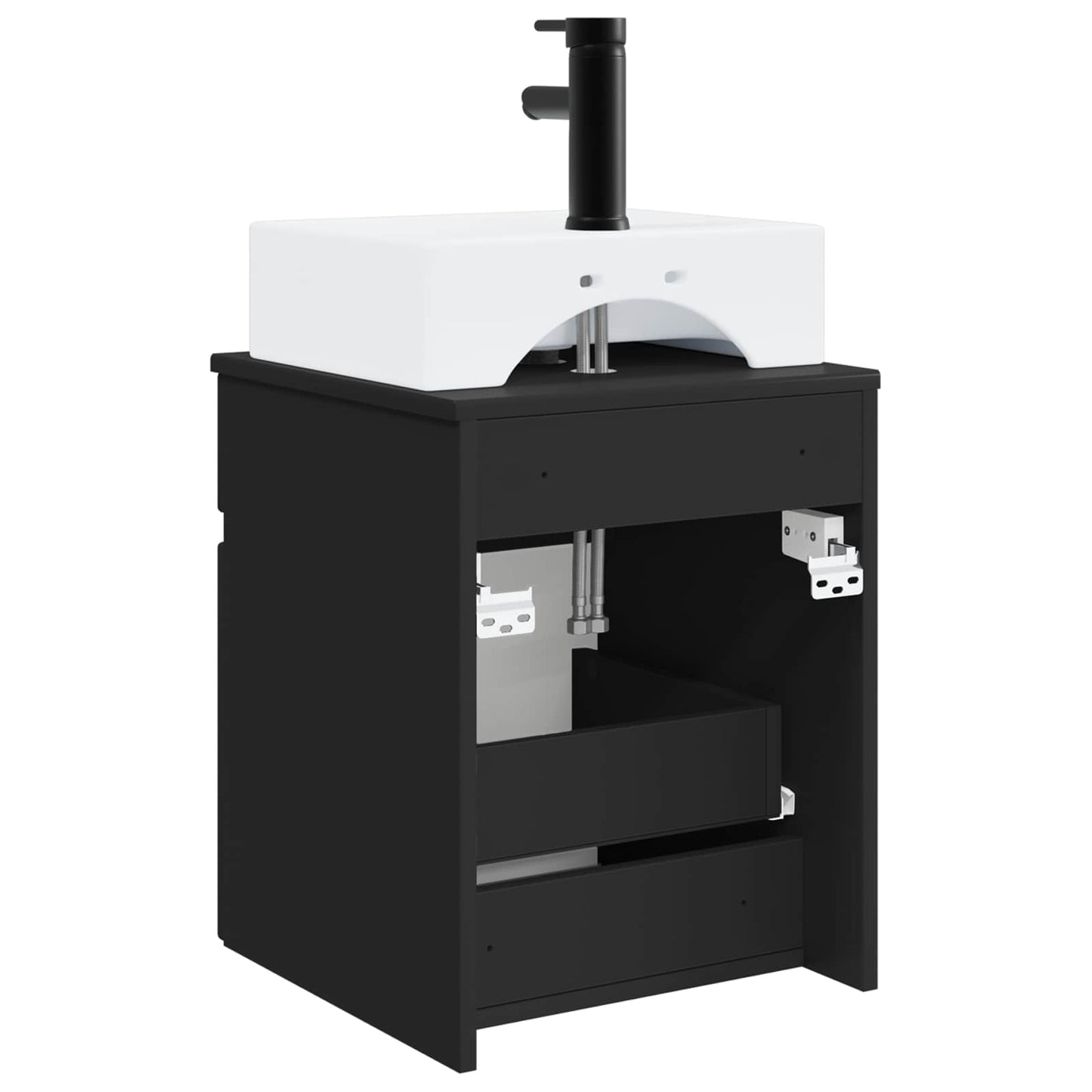 Vegghengt Servantskap Svart 39 x 41 x 62,5 cm Konstruert tre