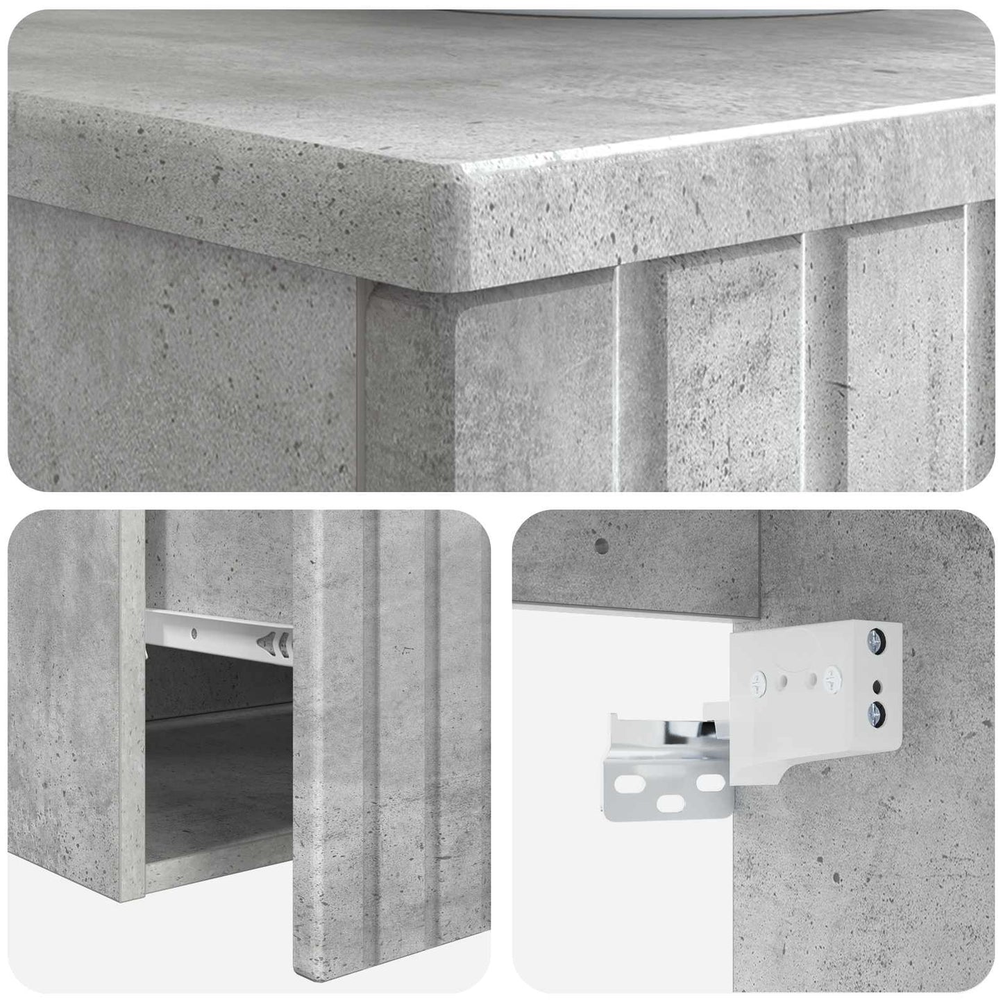 Vegghengt Servantskap Betonggrå 39 x 41 x 62,5 cm
