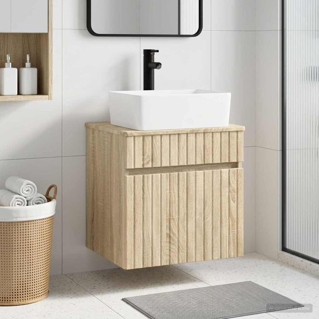 Vegghengt servantkommode Sonoma eik 49 x 41 x 63 cm