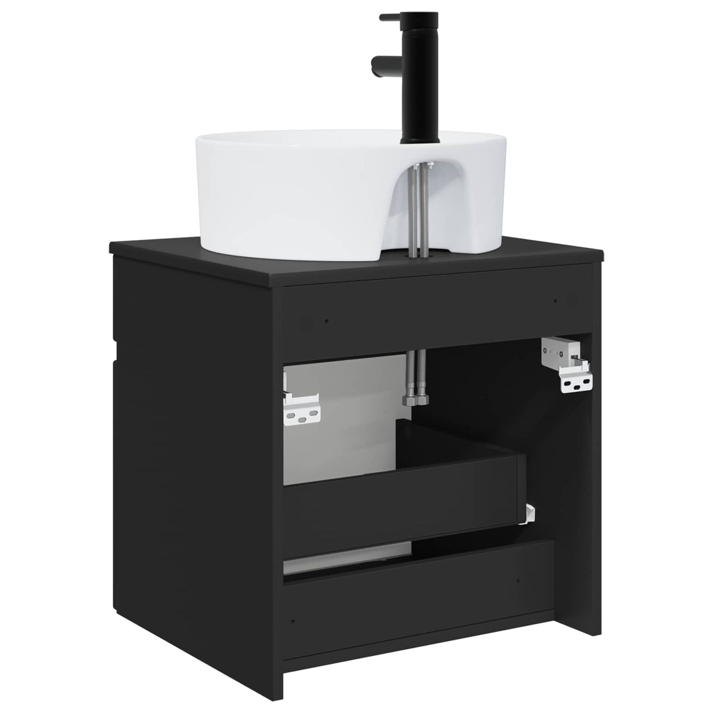 Vegghengt servantkommode Svart 49 x 44,5 x 65 cm Konstruert tre