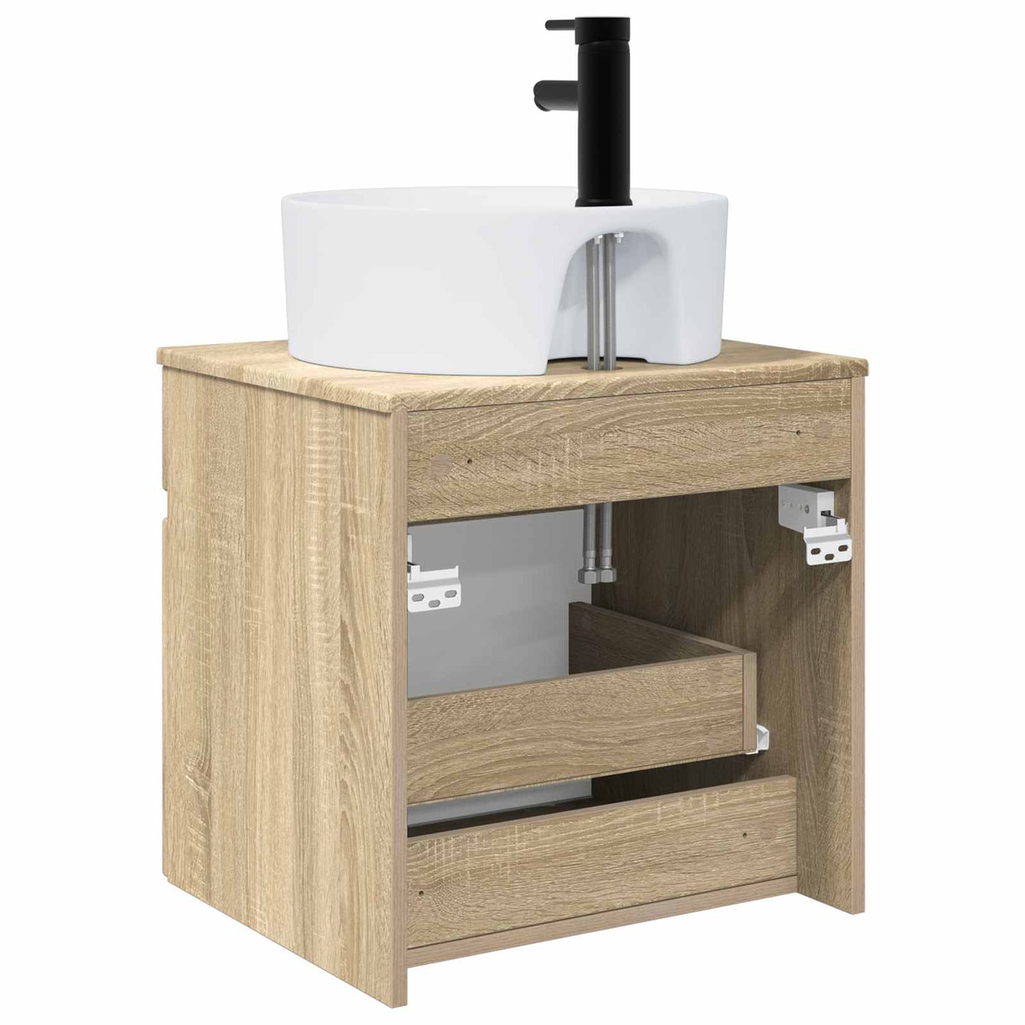 Vegghengt servantkommode Sonoma eik 49 x 44,5 x 65 cm