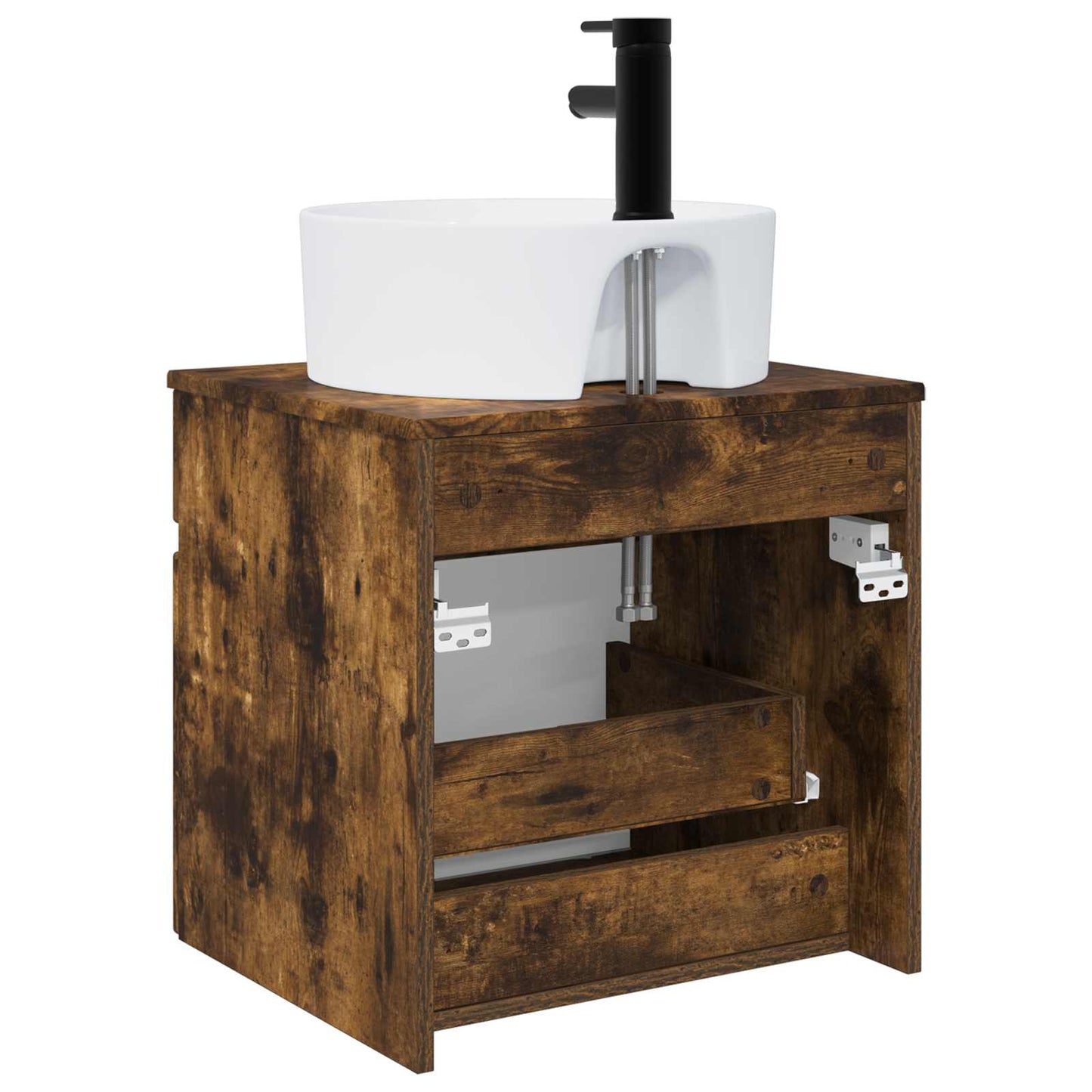 Vegghengt servantkommode Røkt Eik 49 x 44,5 x 65 cm