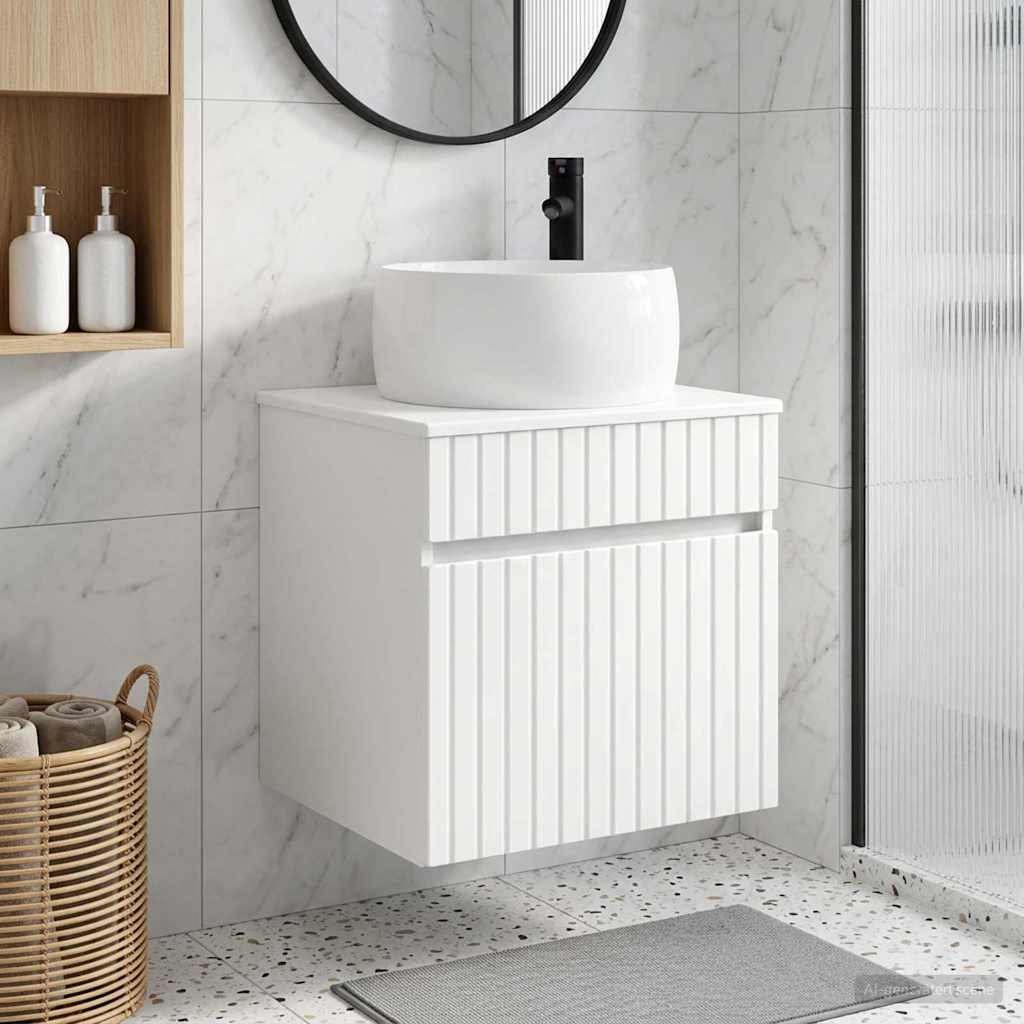 Vegghengt servantkommode Hvit 49 x 44,5 x 66 cm Konstruert tre