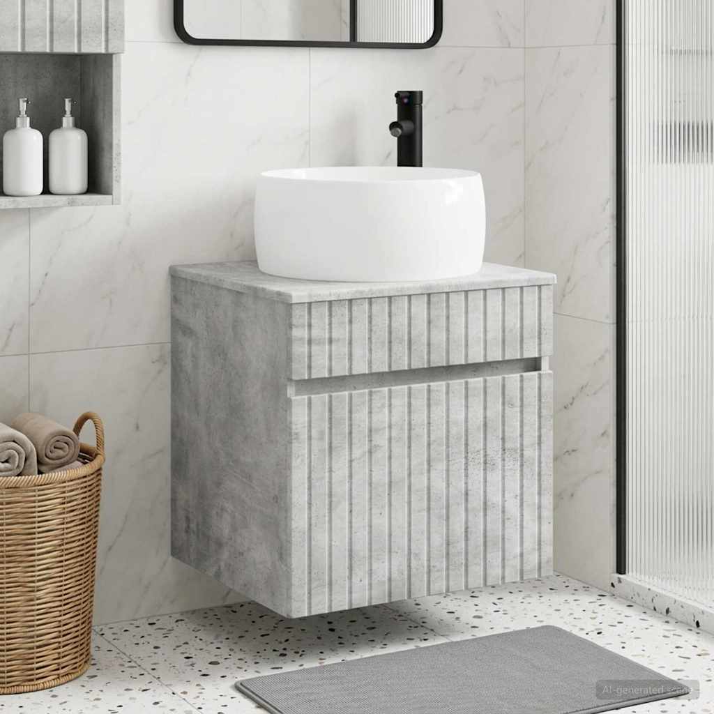 Vegghengt servantkommode Betonggrå 49 x 44,5 x 66 cm