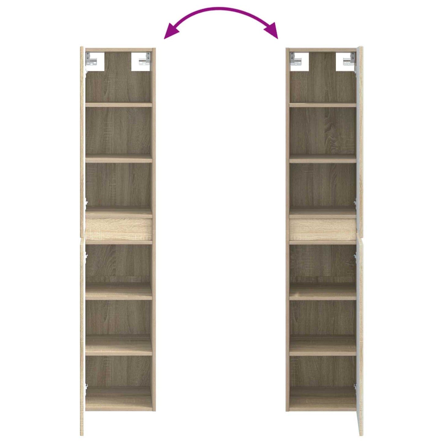 Vegghengt Badskap Sonoma eik 33 x 34,5 x 160 cm Konstruert tre