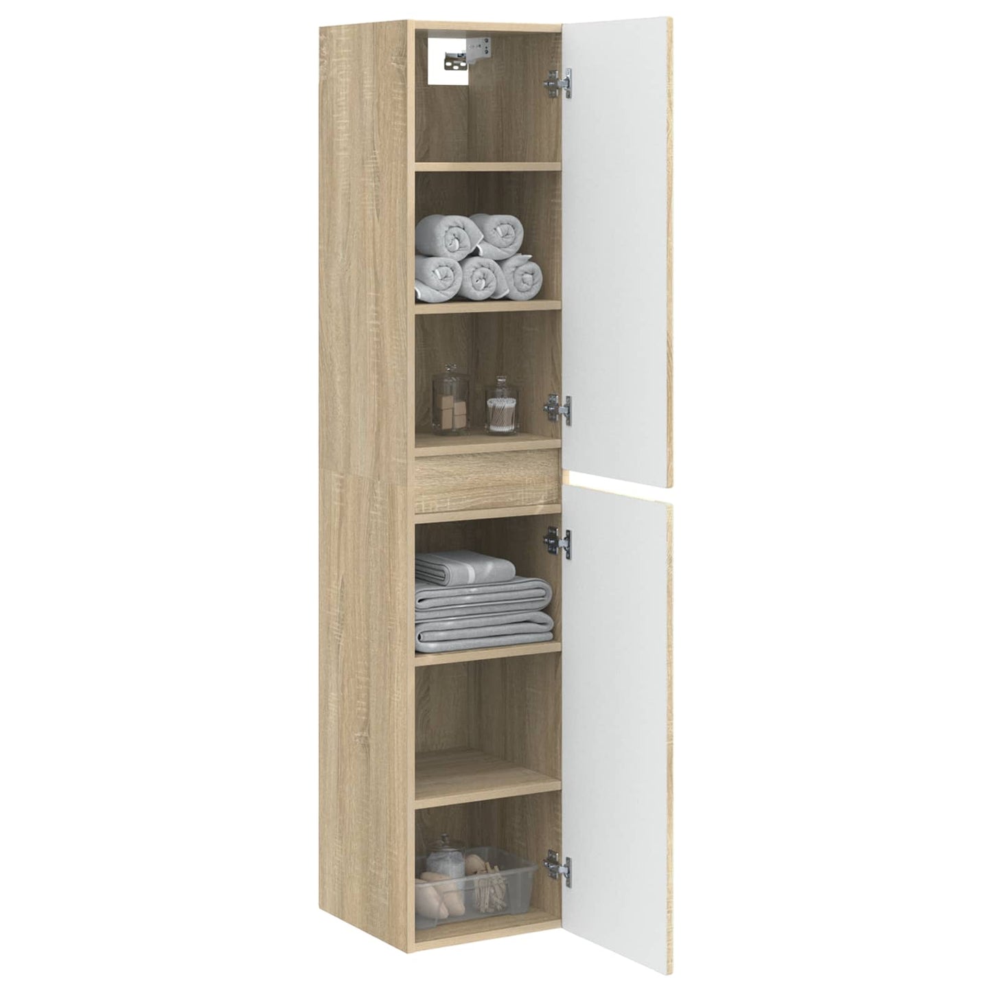 Vegghengt Badskap Sonoma eik 33 x 34,5 x 160 cm Konstruert tre