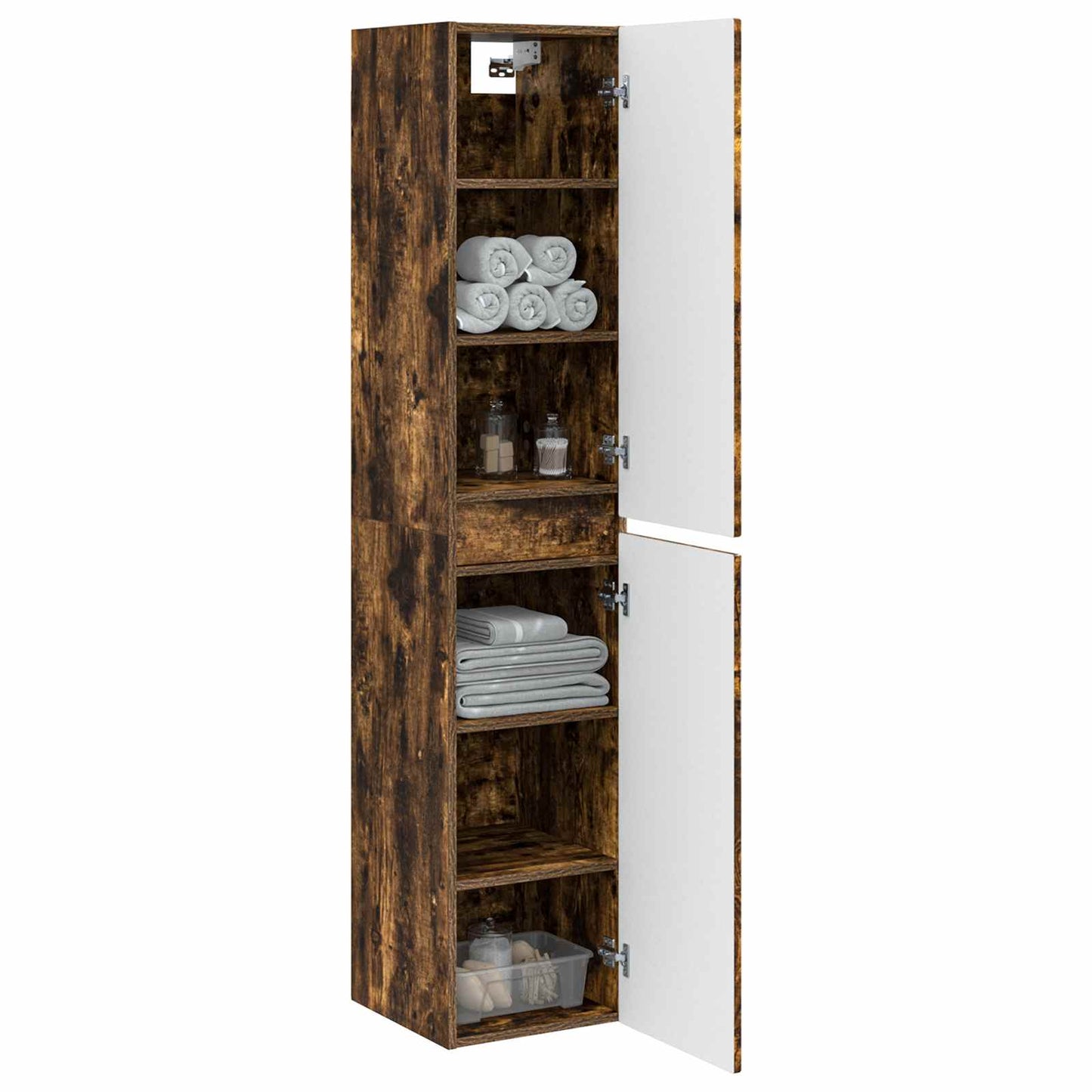 Vegghengt Badskap Røkt Eik 33 x 34,5 x 160 cm Konstruert tre