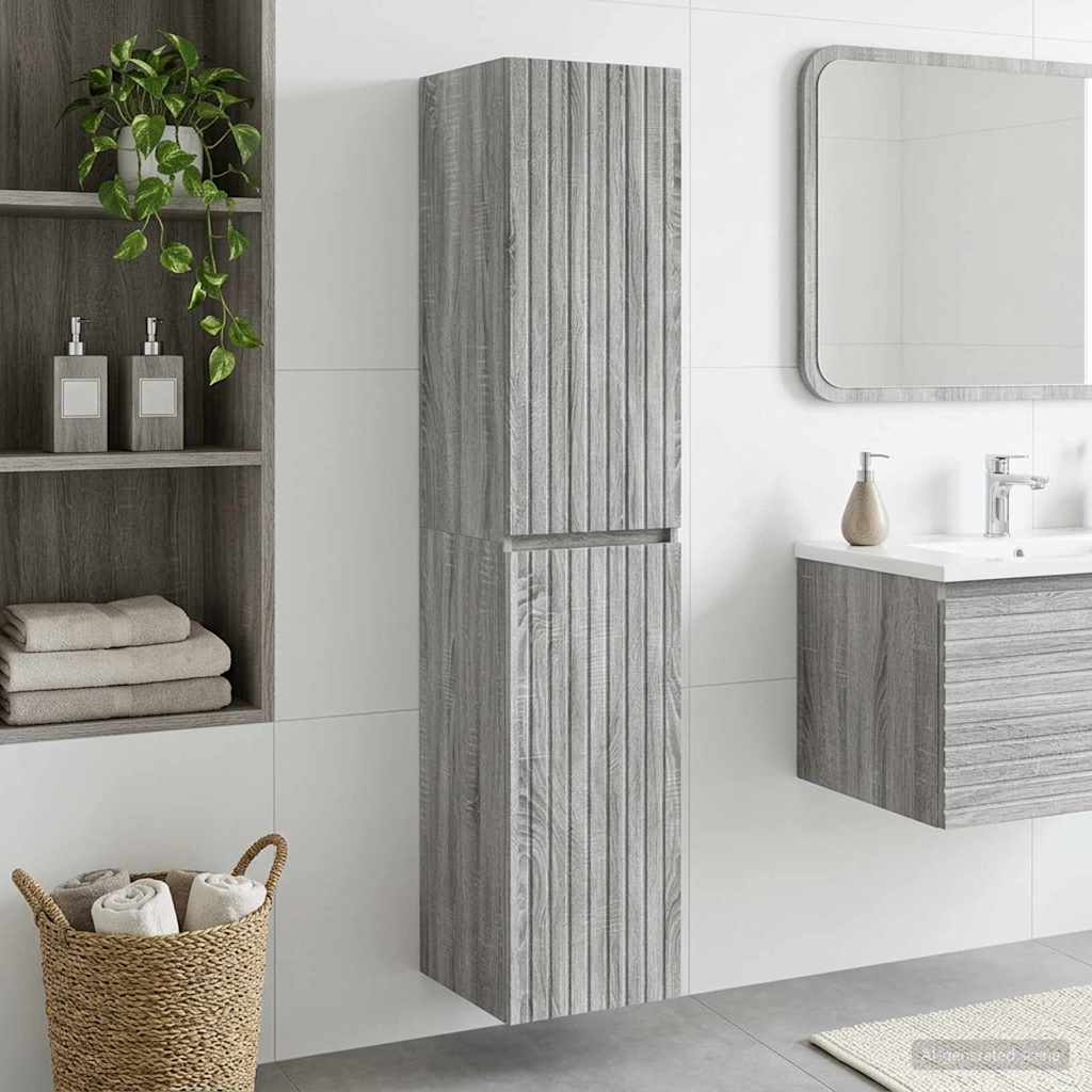 Vegghengt Badskap Grå Sonoma 33 x 34,5 x 160 cm Konstruert tre