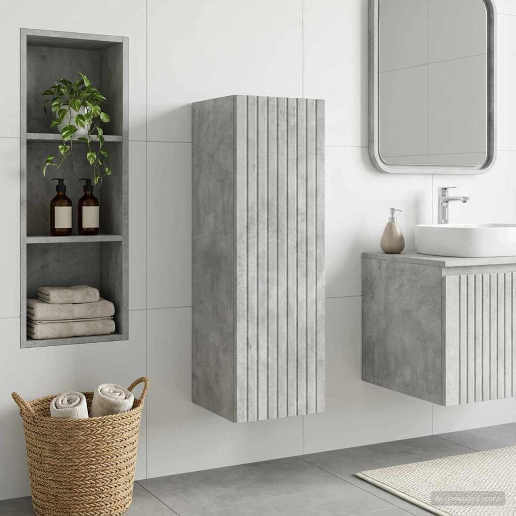 Vegghengt Badskap Betonggrå 33 x 34,5 x 100 cm Konstruert tre