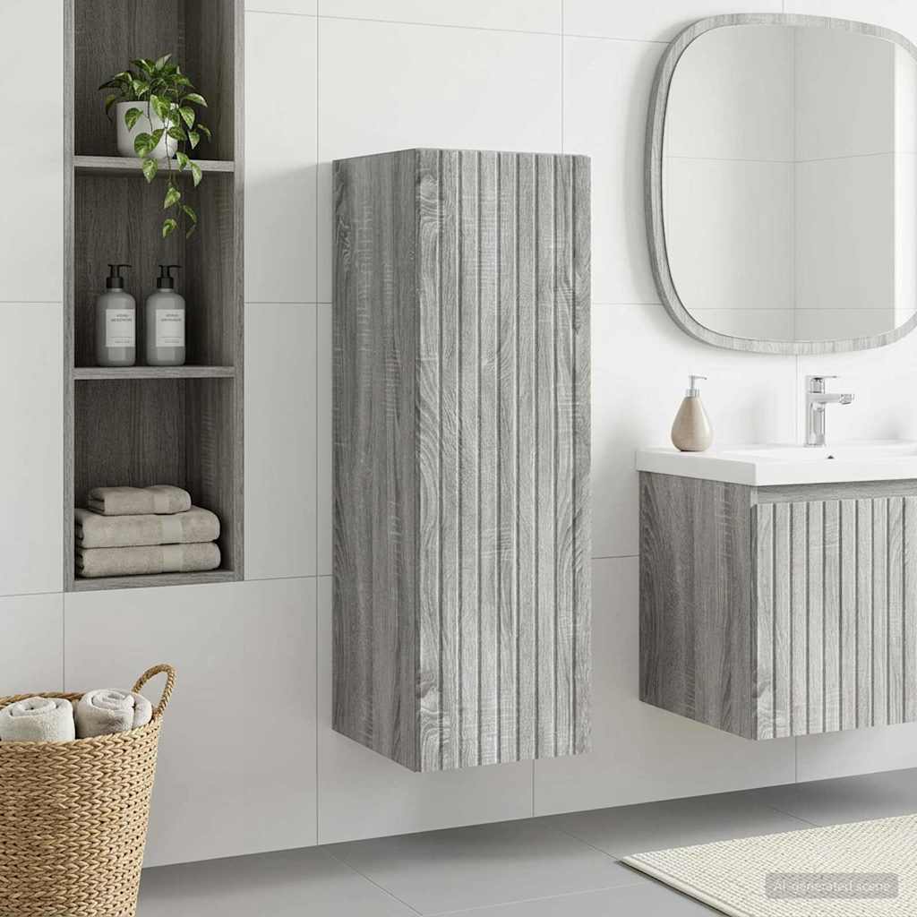 Vegghengt Badskap Grå Sonoma 33 x 34,5 x 60 cm Konstruert tre