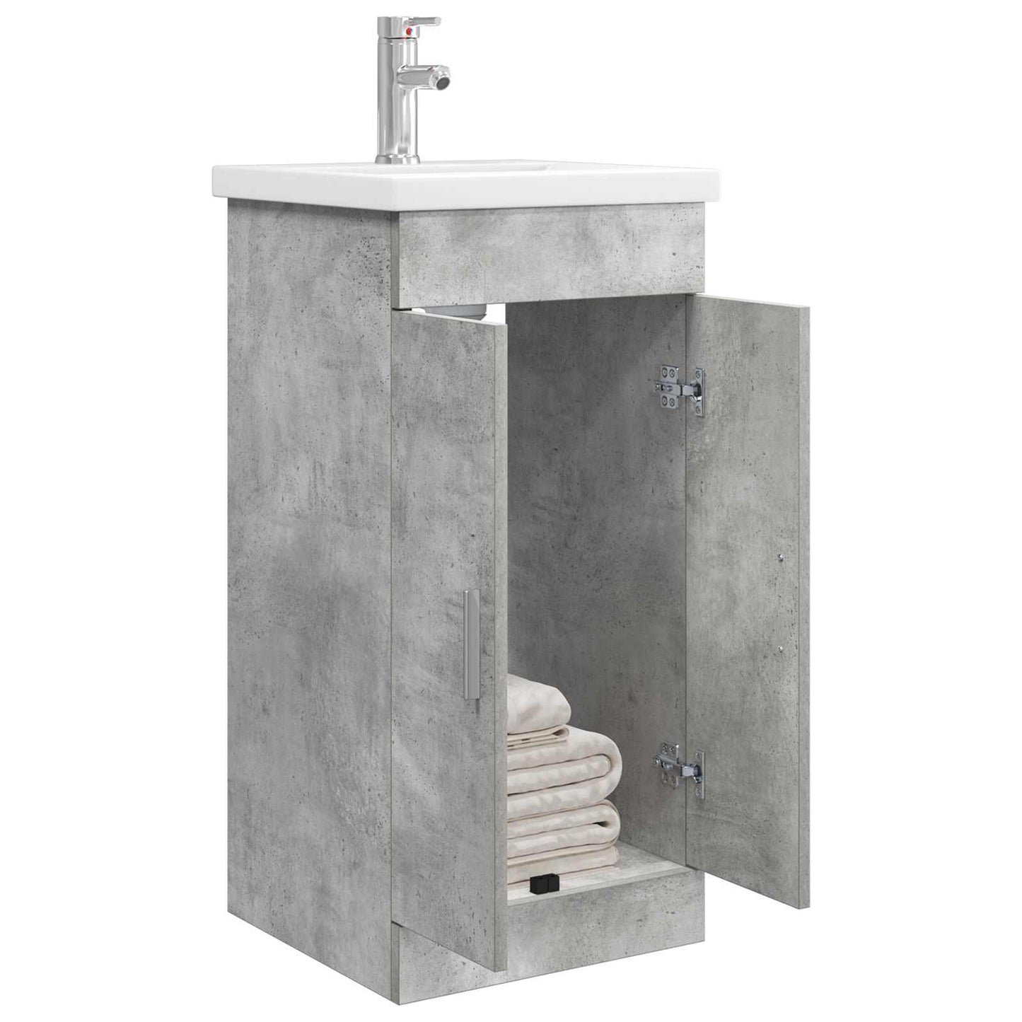 Badmøbel med vask Betonggrå 42 x 40 x 84,5 cm Konstruert tre