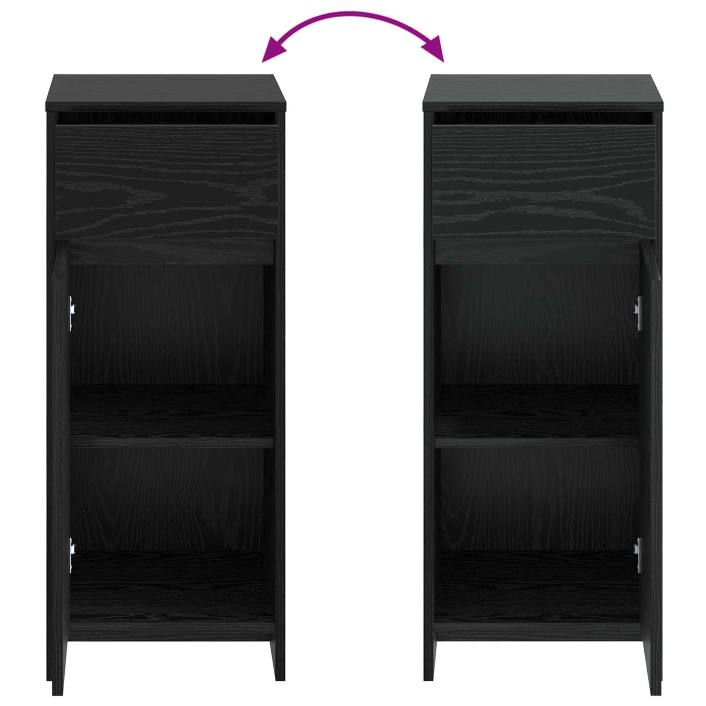 Baderomsskap Svart eik 35 x 36,5 x 85 cm Konstruert tre