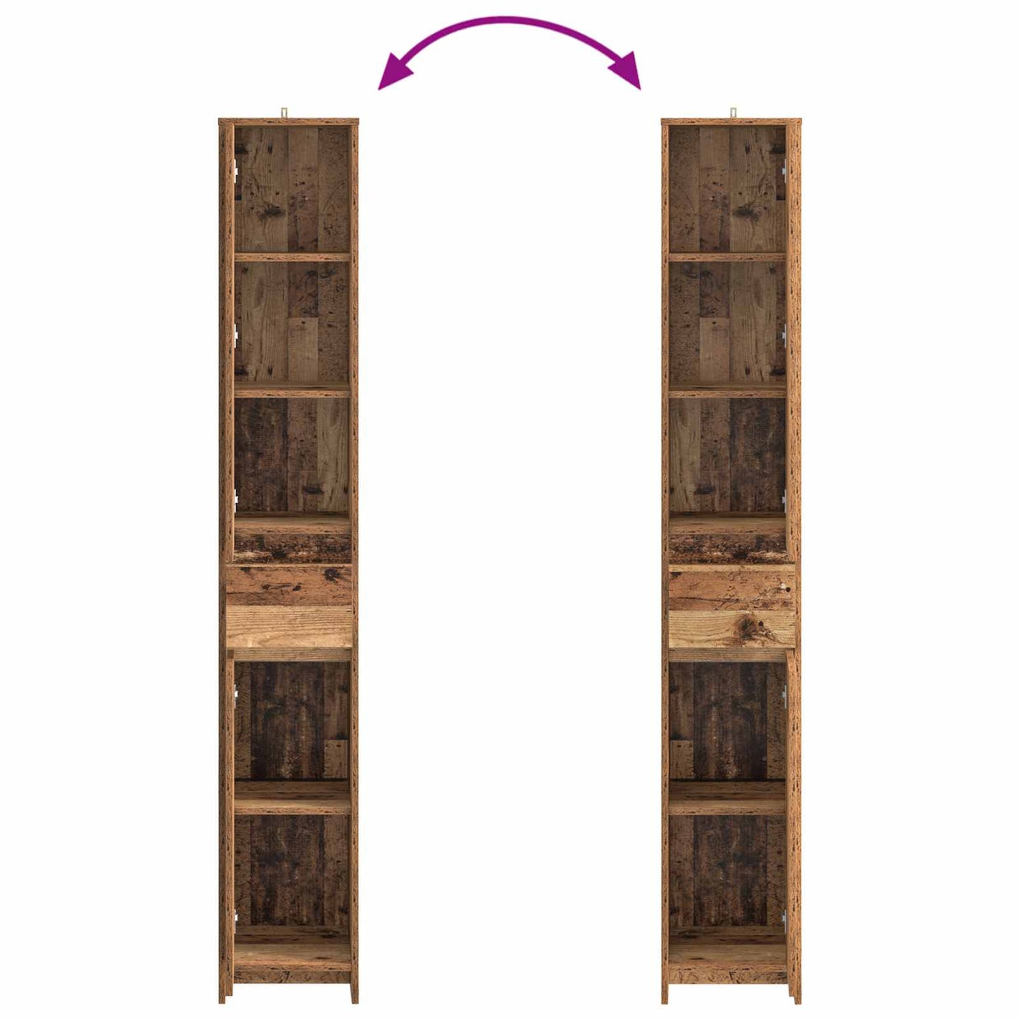 Baderomsskap Gammelt tre 30 x 33 x 190 cm Konstruert tre