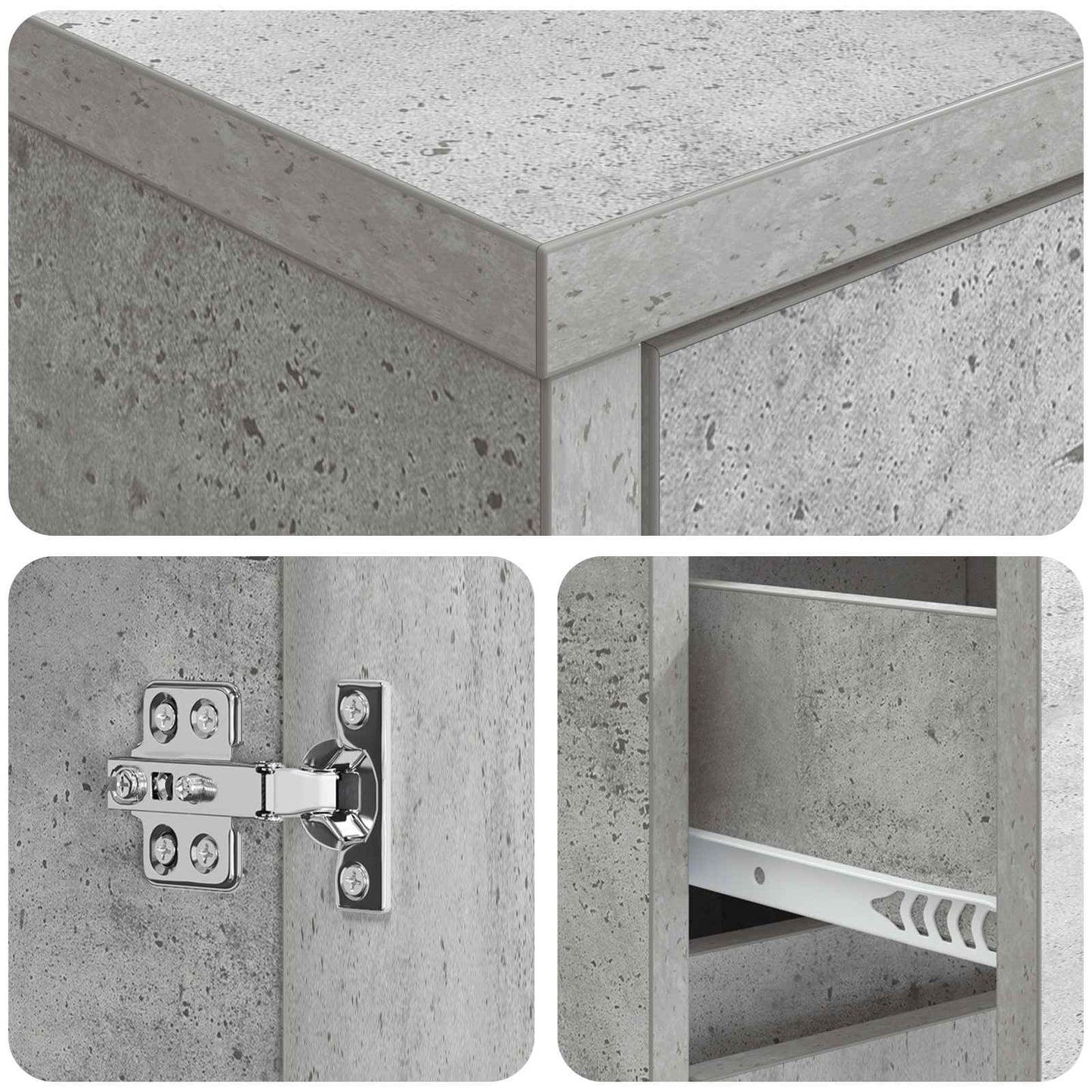 Vegghengt servantkommode Betonggrå 35 x 20 x 81 cm