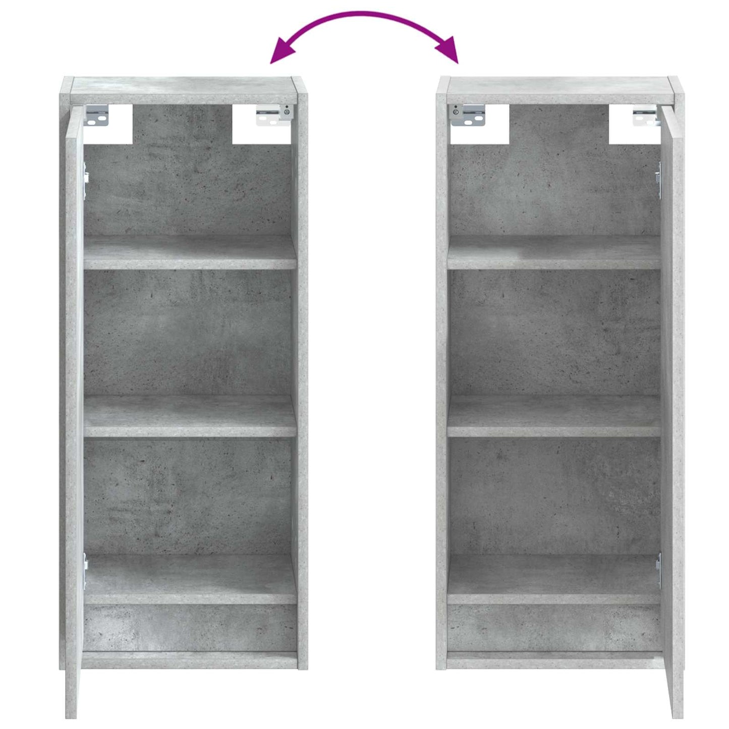 Vegghengt servantkommode Betonggrå 35 x 20 x 81 cm