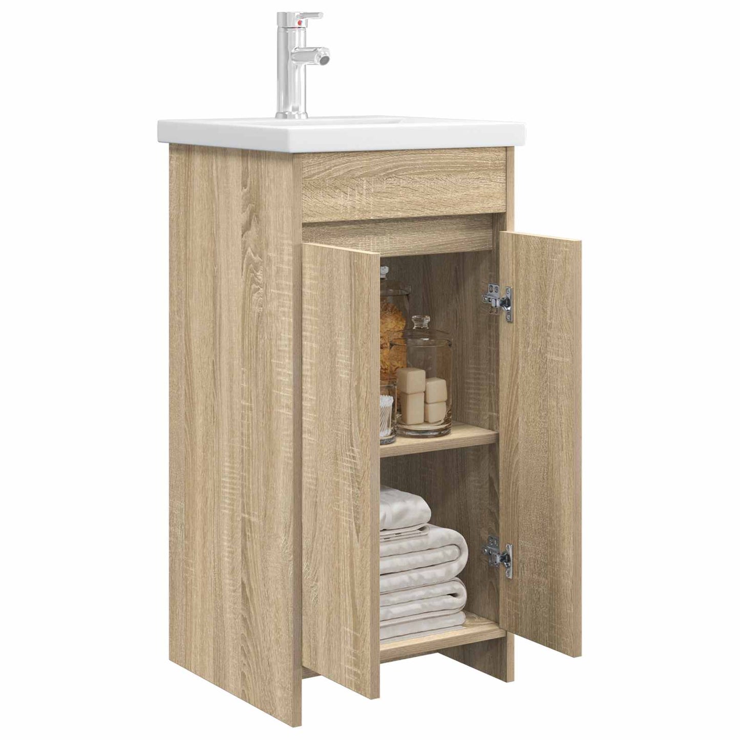 Badmøbel med vask Sonoma eik 42 x 40 x 84,5 cm Konstruert tre
