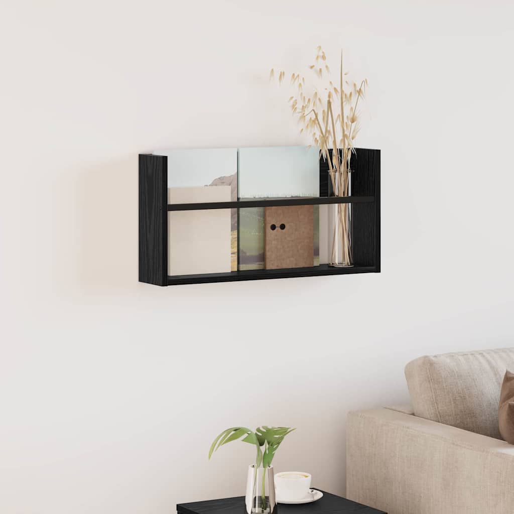 Magasinreol med hylle Svart Eik 60 x 12 x 30 cm Konstruert tre