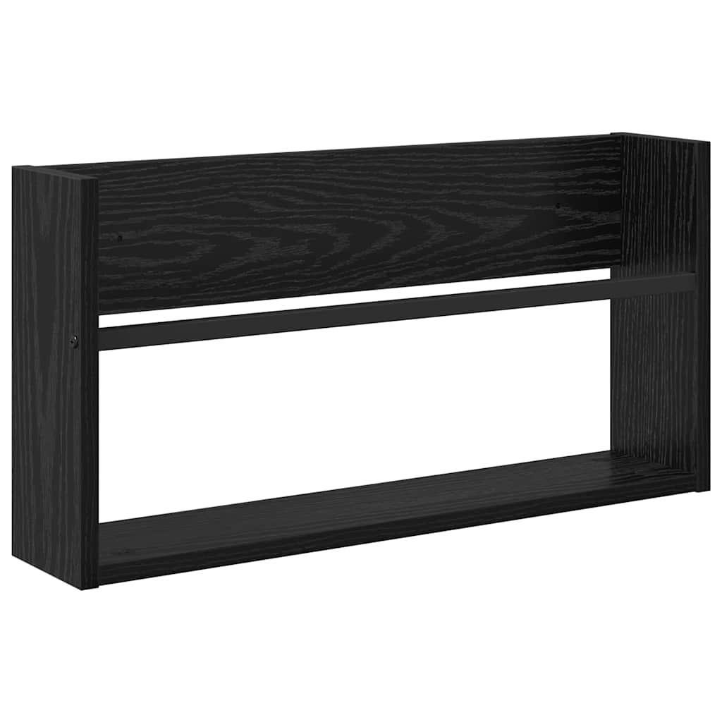 Magasinreol med hylle Svart Eik 60 x 12 x 30 cm Konstruert tre