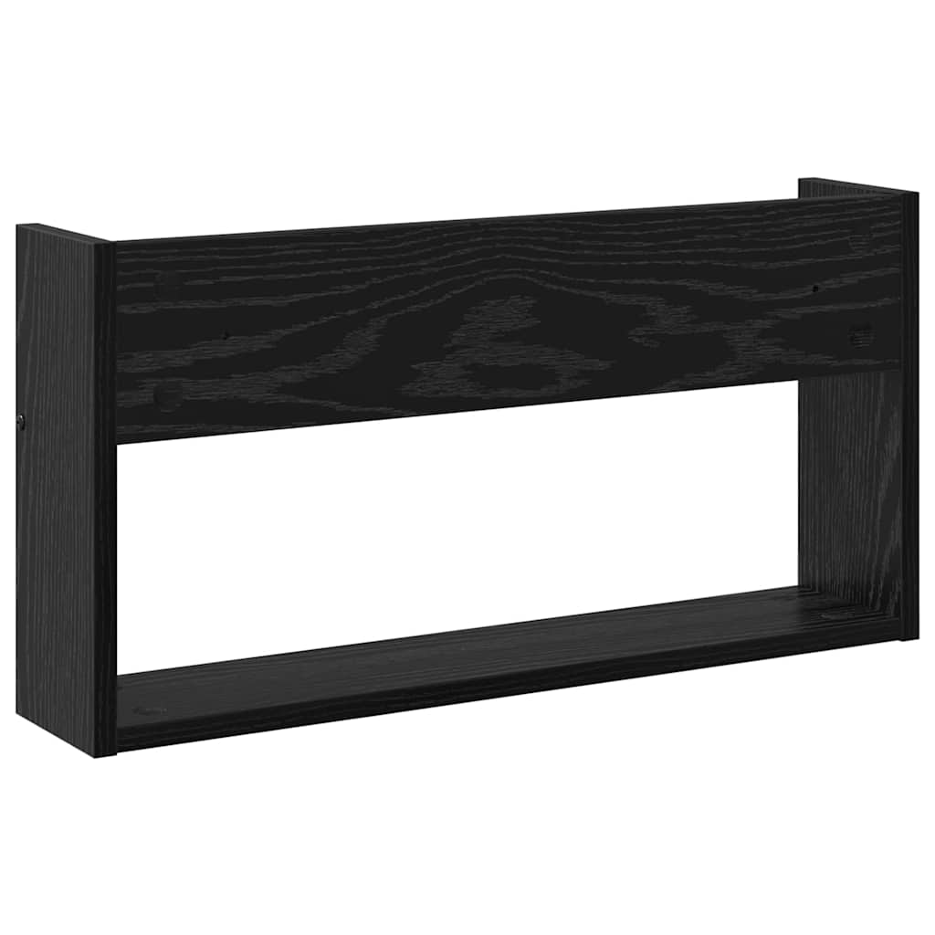 Magasinreol 2 pcs Svart Eik 60 x 12 x 30 cm Konstruert tre