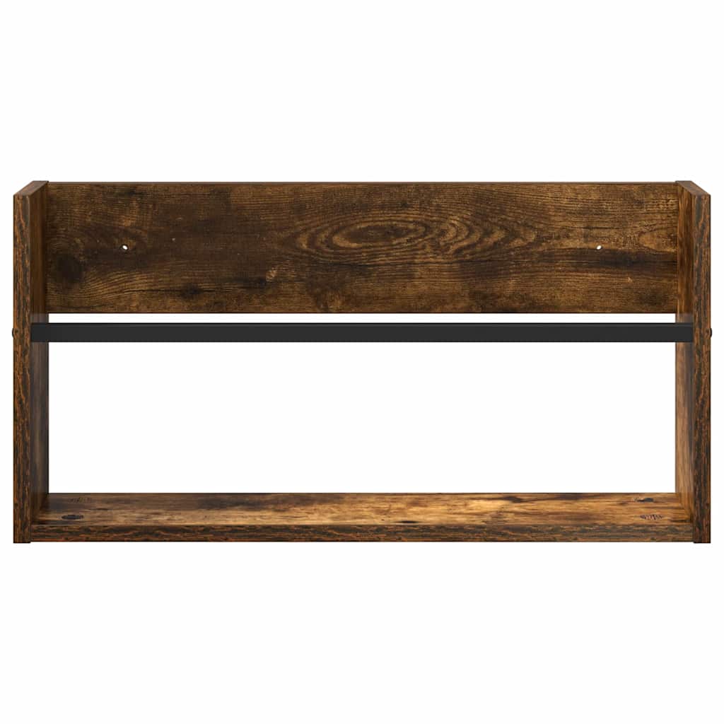 Magasinreol med hylle Røkt eik 60 x 12 x 30 cm Konstruert tre