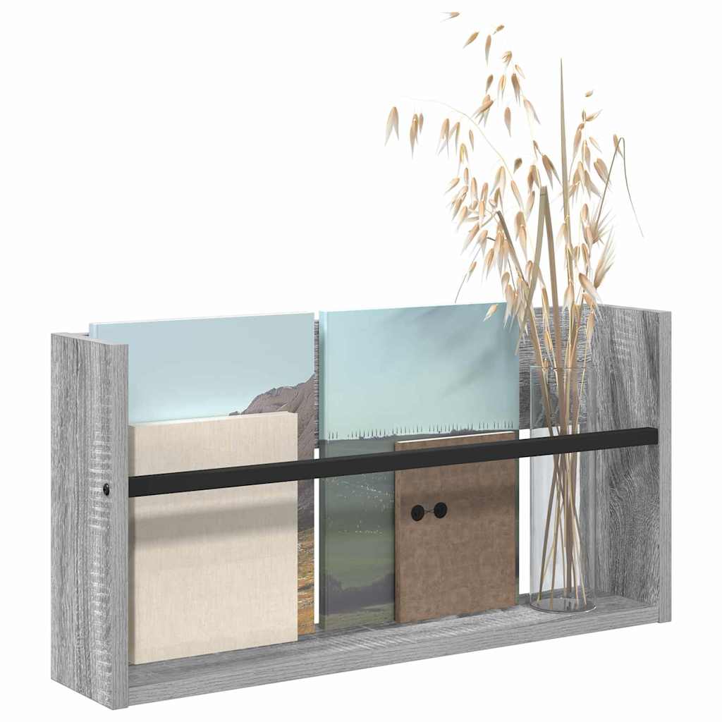 Magasinreol med hylle Grå Sonoma 60 x 12 x 30 cm Konstruert tre