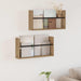 Magasinreol 2 stk. Artisan Eik 60 x 12 x 30 cm Konstruert tre