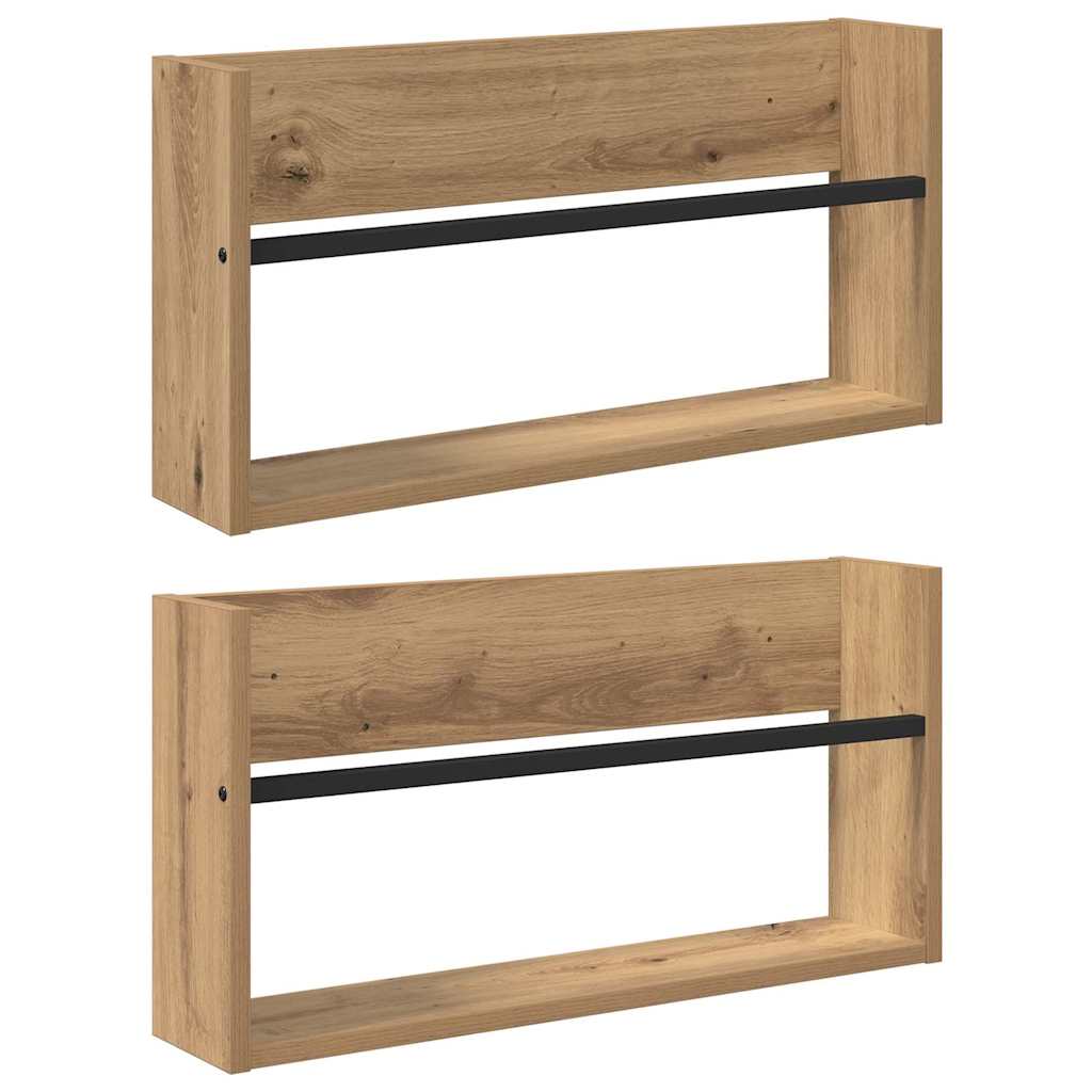 Magasinreol 2 stk. Artisan Eik 60 x 12 x 30 cm Konstruert tre