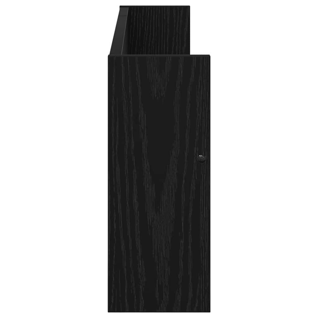 Magasinreol 2 pcs Svart Eik 80 x 12 x 30 cm Konstruert tre