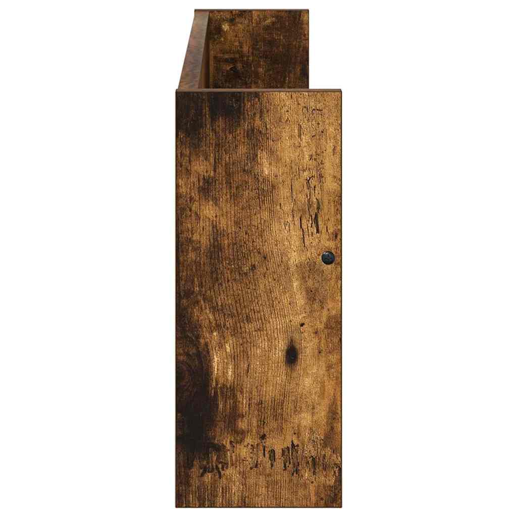 Magasinreol 2 pcs Røkt eik 80 x 12 x 30 cm Konstruert tre