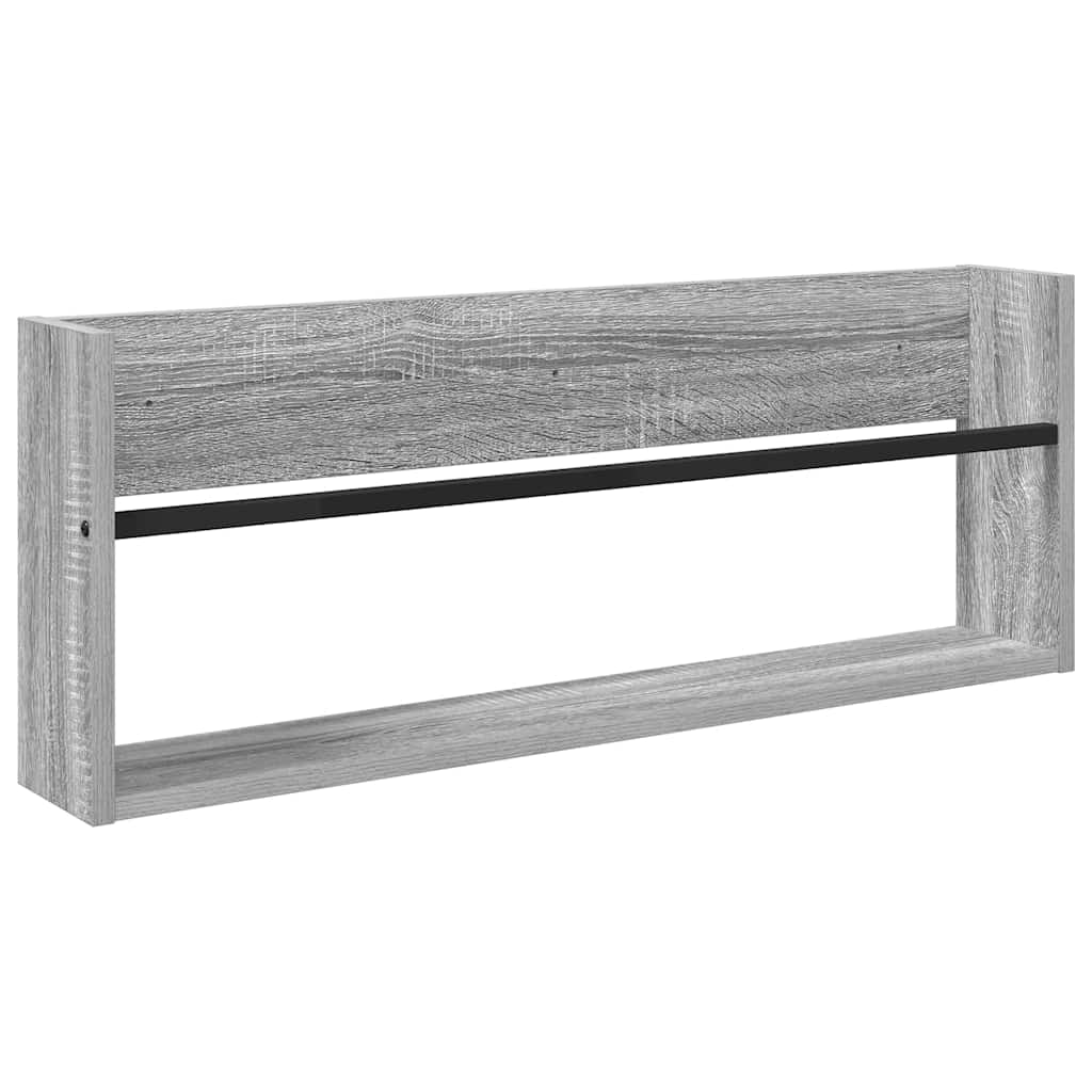 Magasinreol med hylle Grå Sonoma 80 x 12 x 30 cm Konstruert tre
