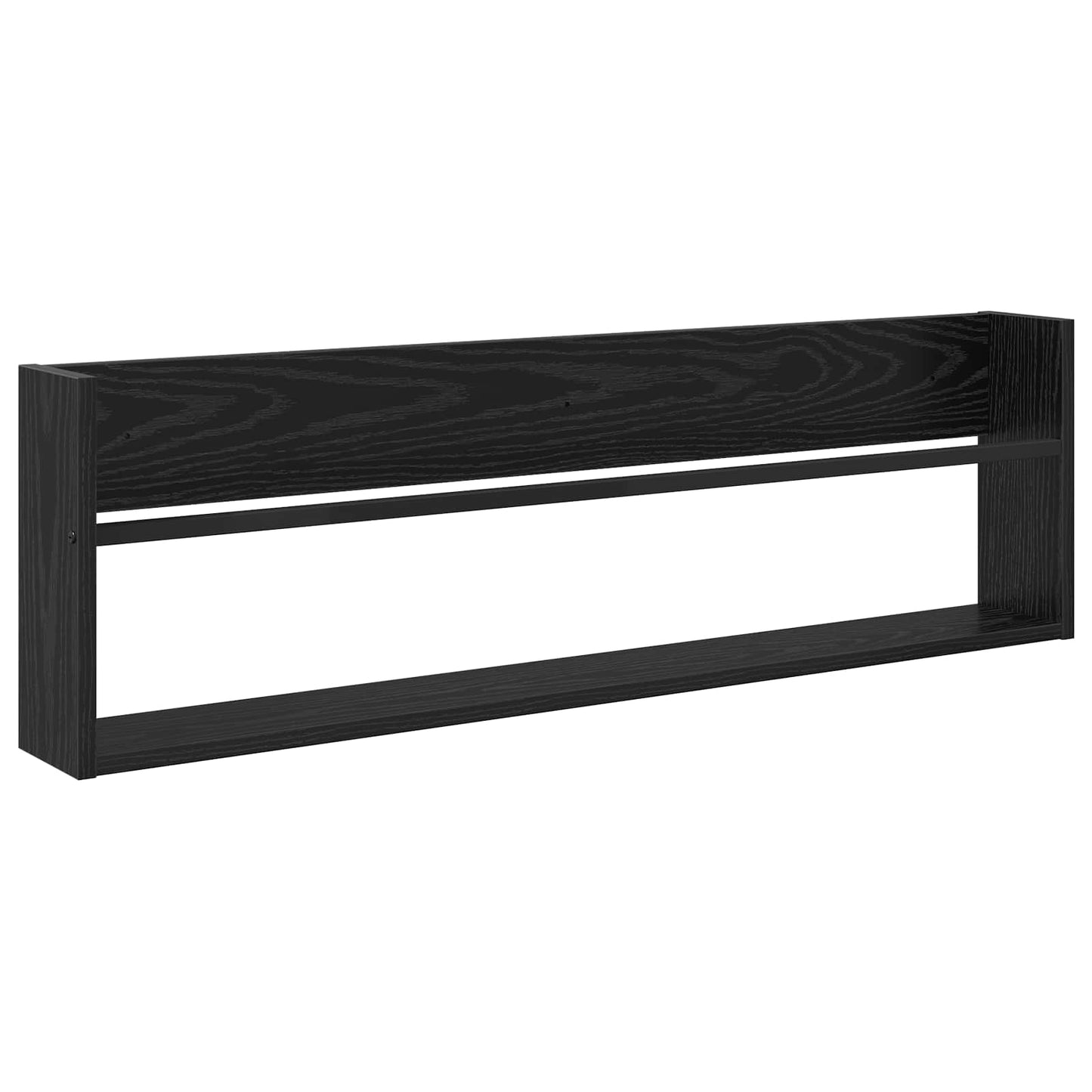Magasinreol 2 pcs Svart Eik 100 x 12 x 30 cm Konstruert tre