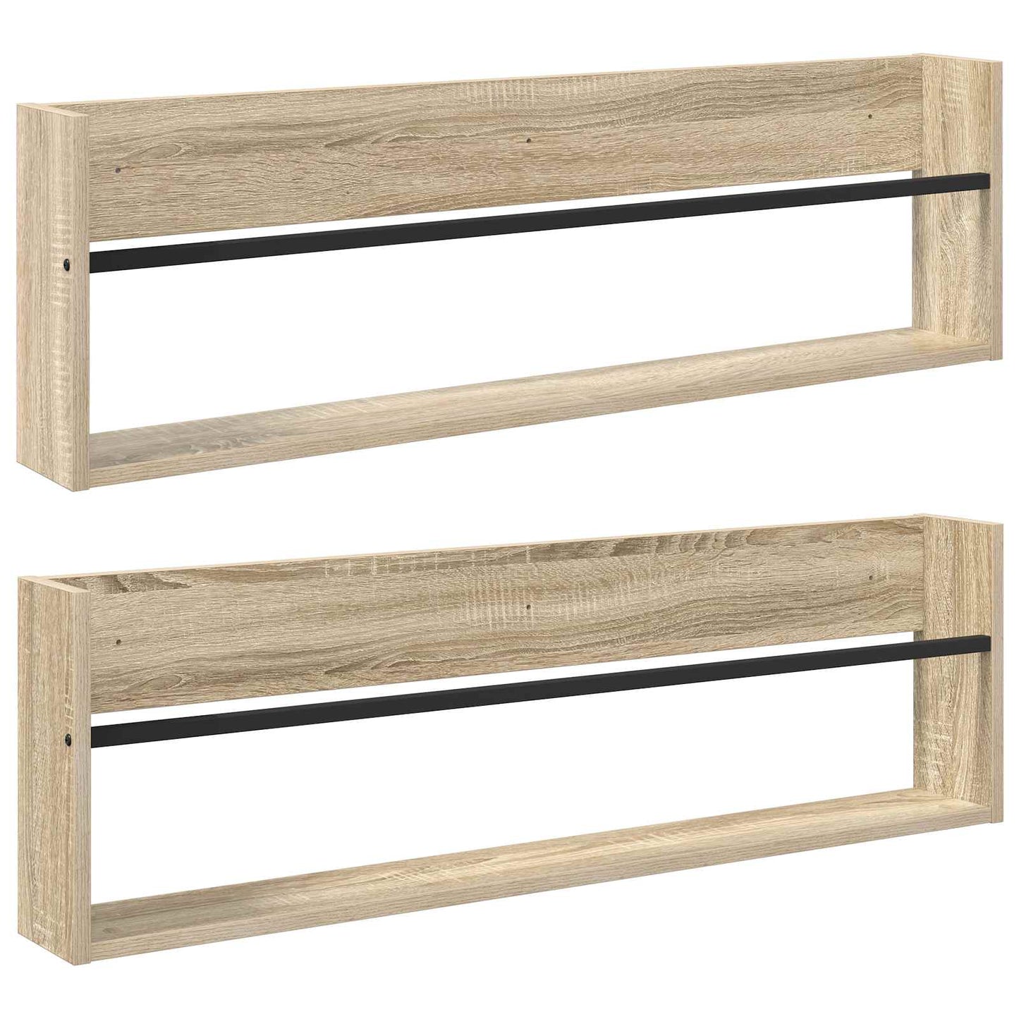 Magasinreol 2 pcs Sonoma eik 100 x 12 x 30 cm Konstruert tre