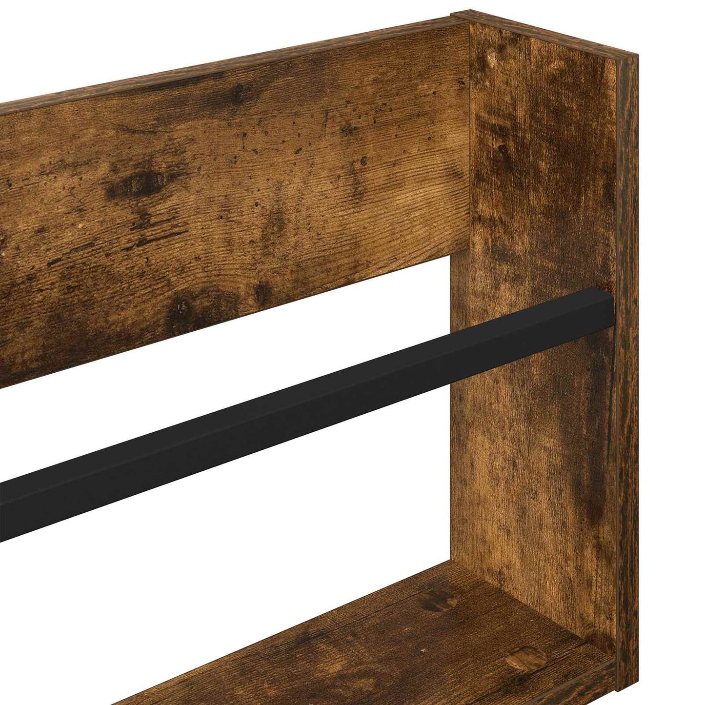 Magasinreol 2 pcs Røkt eik 100 x 12 x 30 cm Konstruert tre