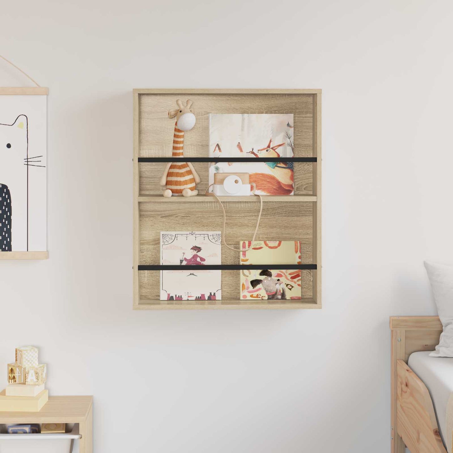 Magasinreol med hylle Sonoma eik 60 x 12 x 70 cm Konstruert tre