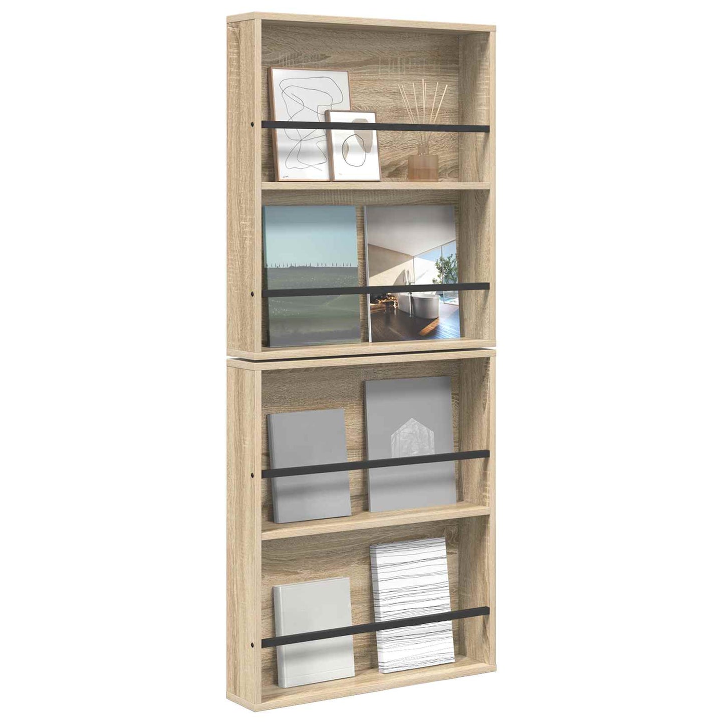 Magasinreol 2 pcs Sonoma eik 60 x 12 x 70 cm Konstruert tre