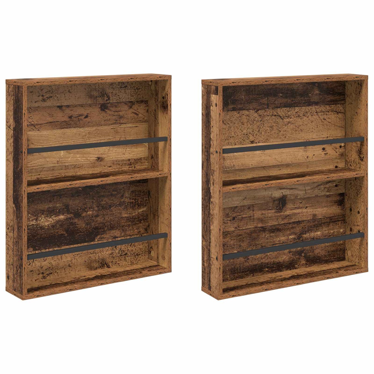 Magasinreol 2 pcs Gammelt tre 60 x 12 x 70 cm Konstruert tre