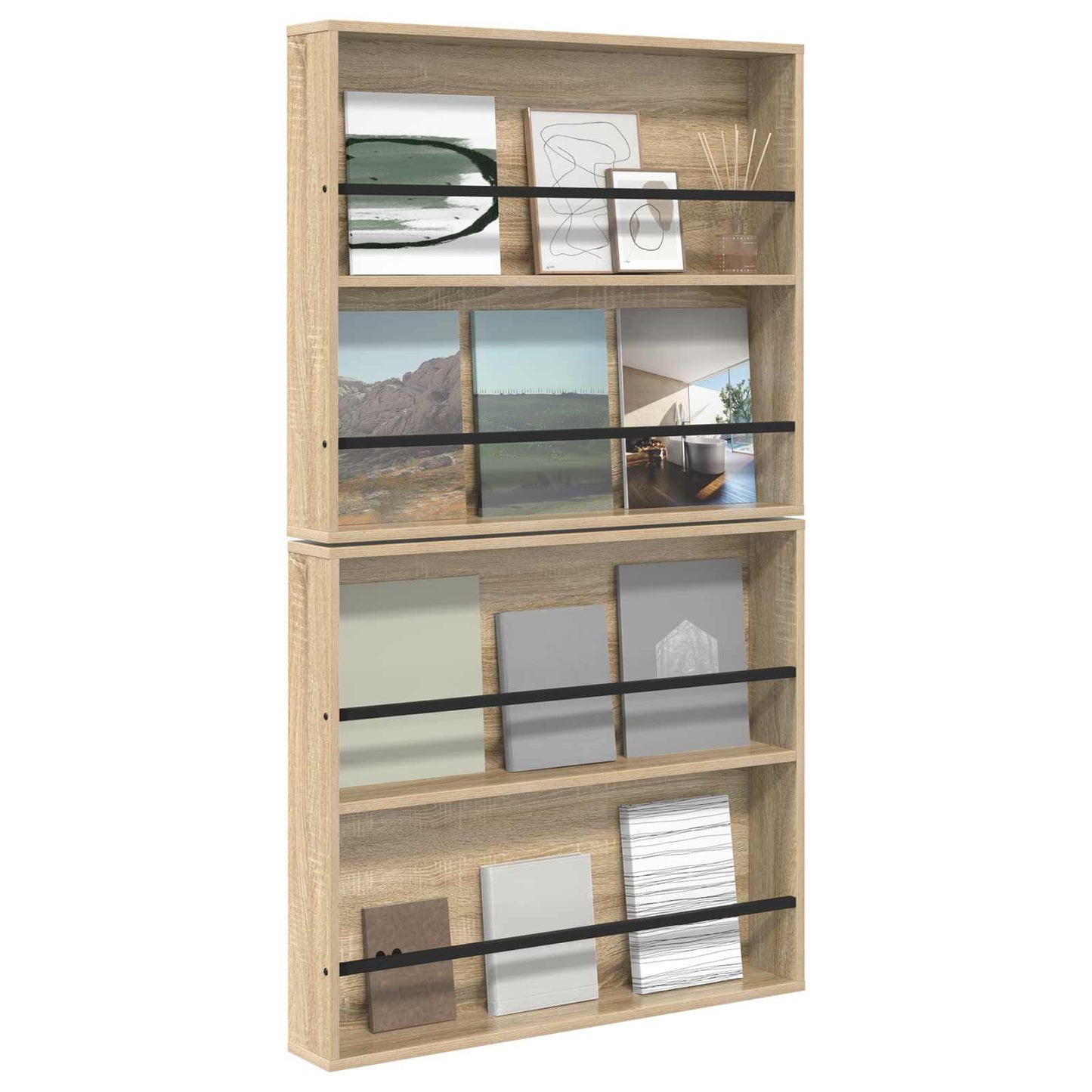 Magasinreol 2 pcs Sonoma eik 80 x 12 x 70 cm Konstruert tre