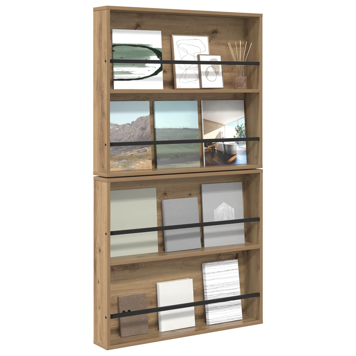 Magasinreol 2 pcs Artisan Eik 80 x 12 x 70 cm Konstruert tre