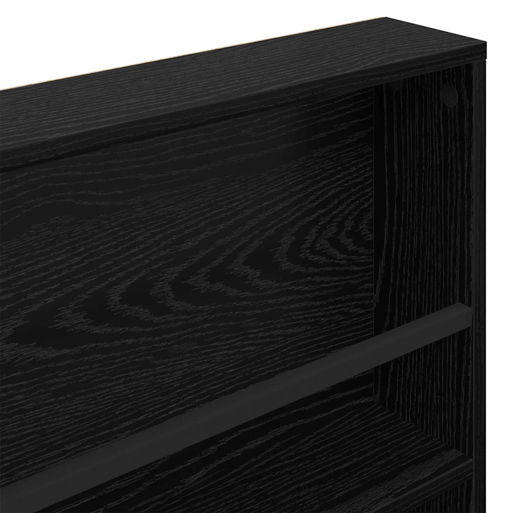 Magasinreol 2 pcs Svart Eik 100 x 12 x 70 cm Konstruert tre