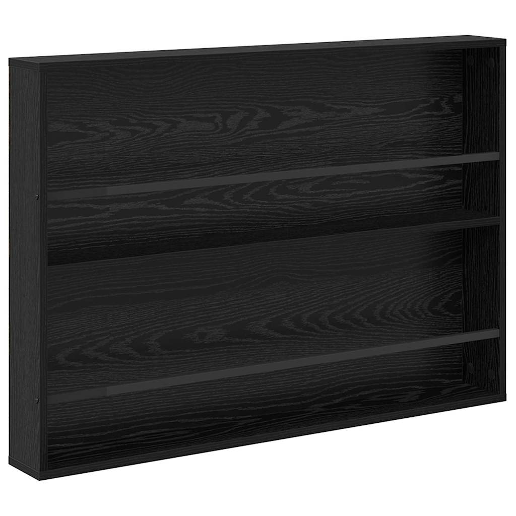 Magasinreol 2 pcs Svart Eik 100 x 12 x 70 cm Konstruert tre