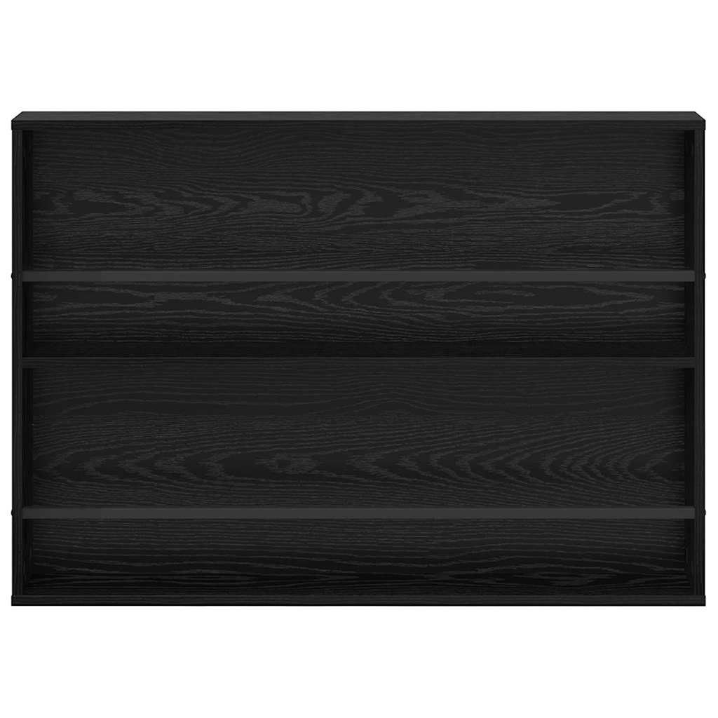 Magasinreol 2 pcs Svart Eik 100 x 12 x 70 cm Konstruert tre