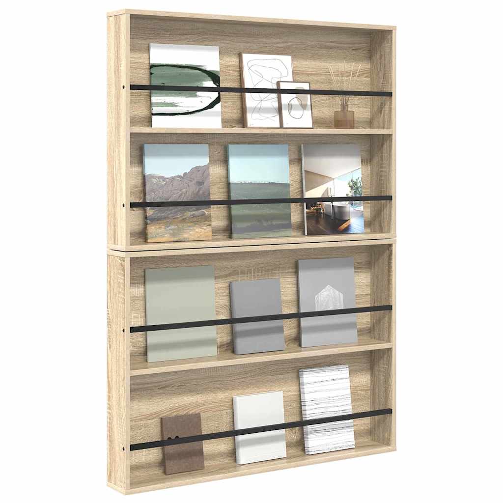 Magasinreol 2 pcs Sonoma eik 100 x 12 x 70 cm Konstruert tre