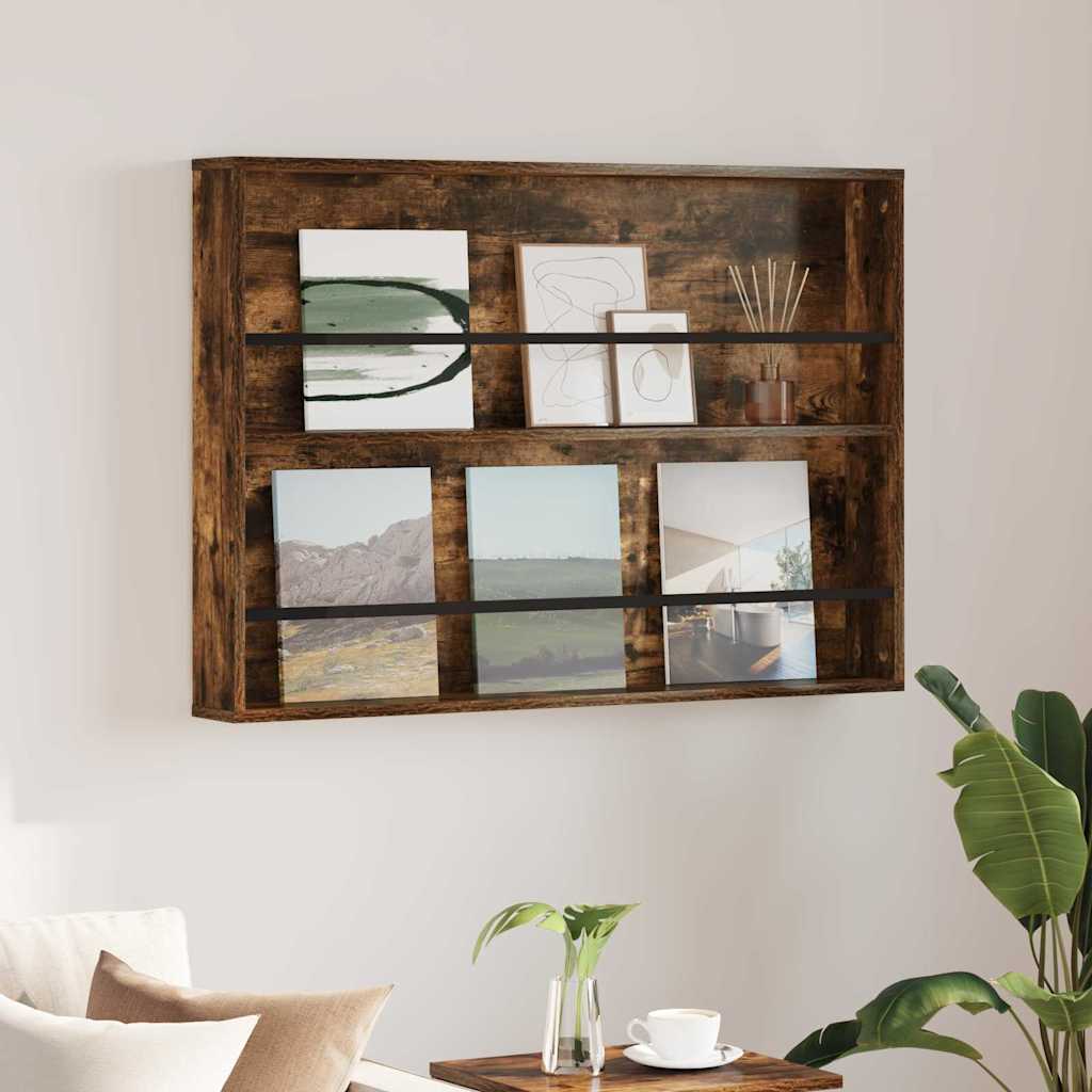Magasinreol med hylle Røkt eik 100 x 12 x 70 cm Konstruert tre