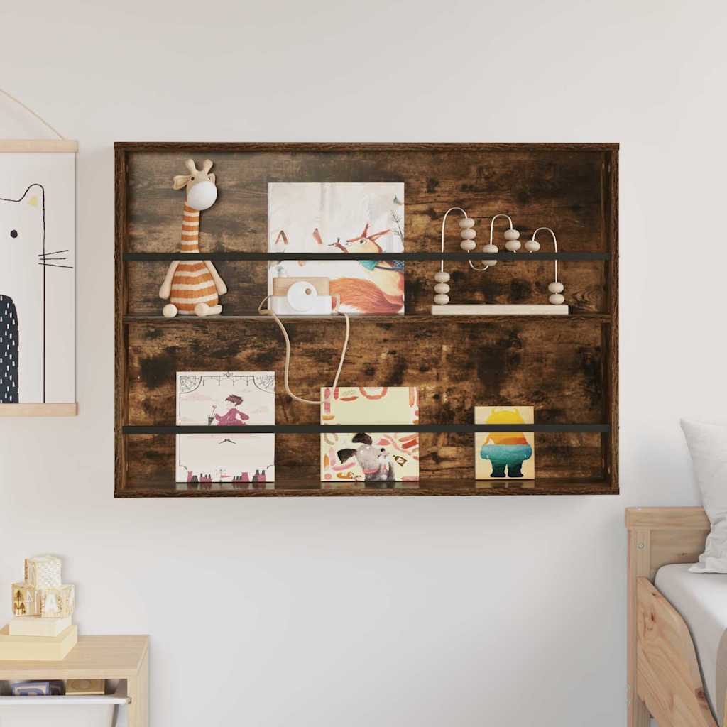 Magasinreol med hylle Røkt eik 100 x 12 x 70 cm Konstruert tre